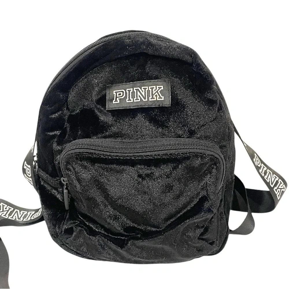 Victorias Secret‎ Pink Black Mini Suede Backpack